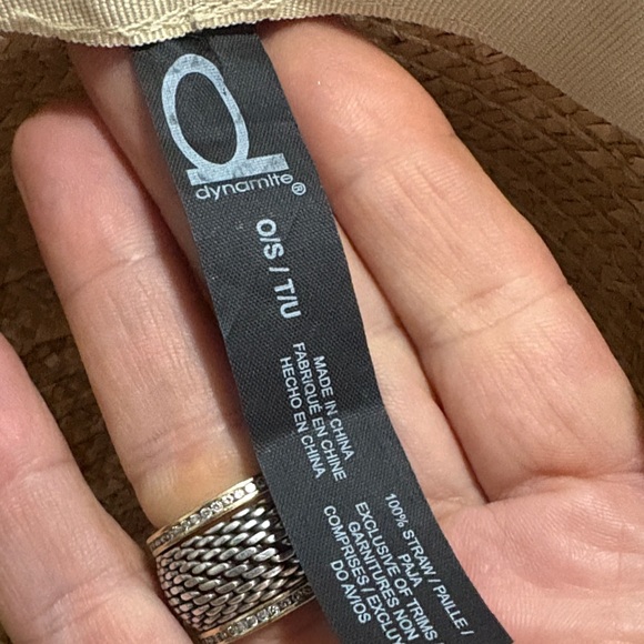 Dynamite Tan Straw Hat with Black Band - Picture 2 of 6